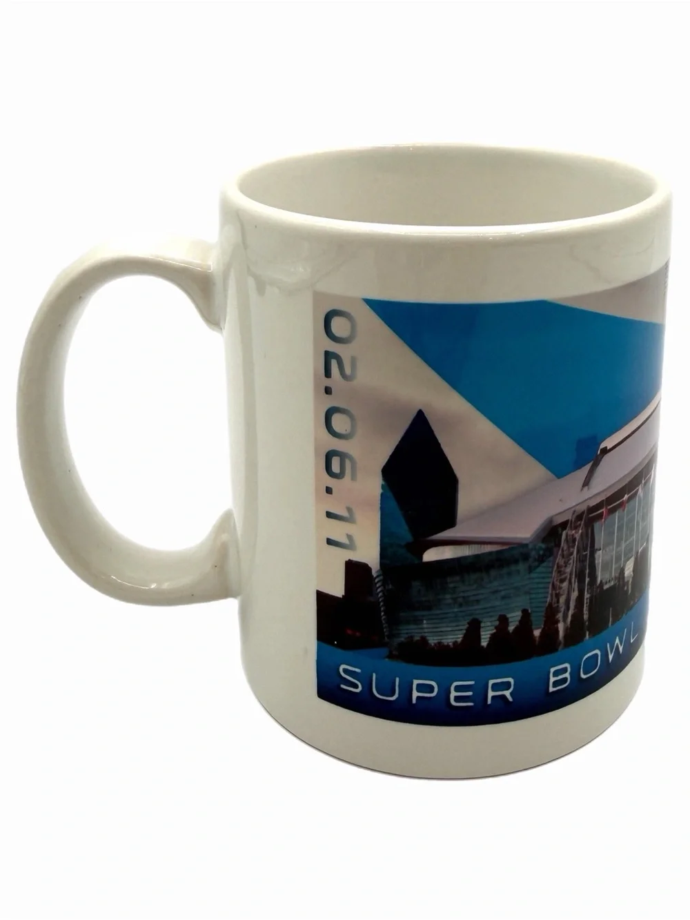 NFL White and Blue Super Bowl Commemorative Mug - Collectible